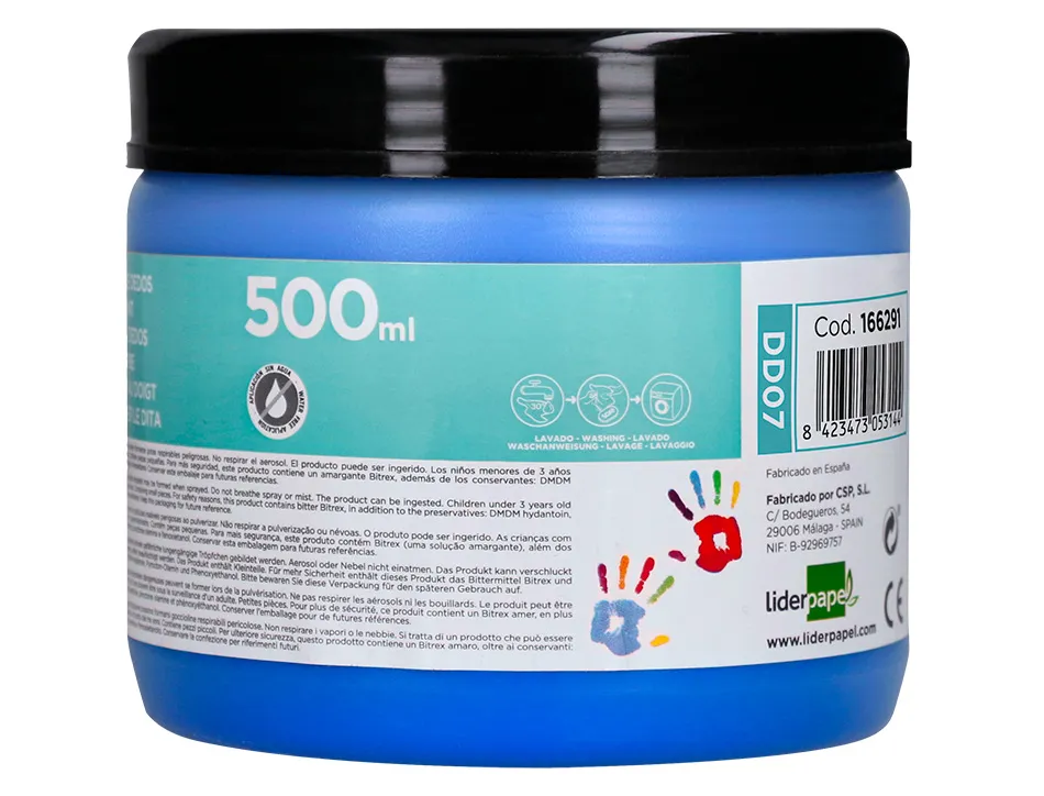 Peinture au doigt liderpapel flacon 500 ml coloris bleu