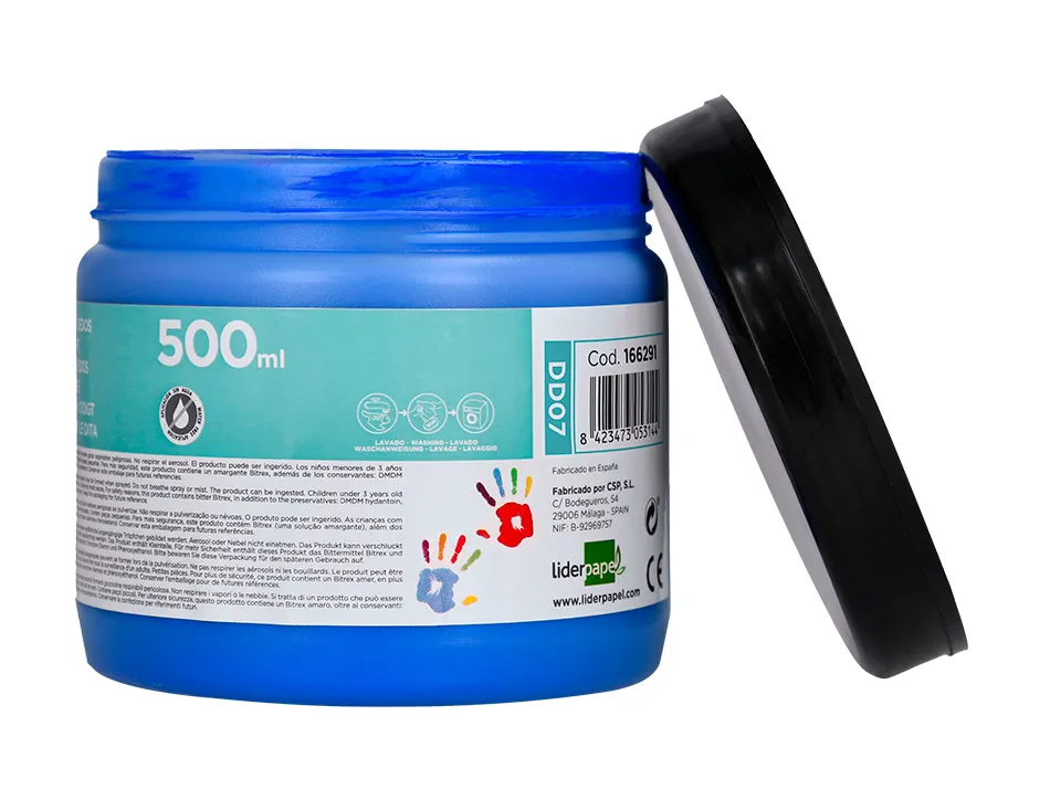 Peinture au doigt liderpapel flacon 500 ml coloris bleu