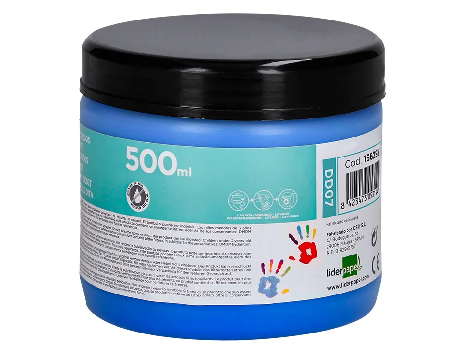 Peinture au doigt liderpapel flacon 500 ml coloris bleu