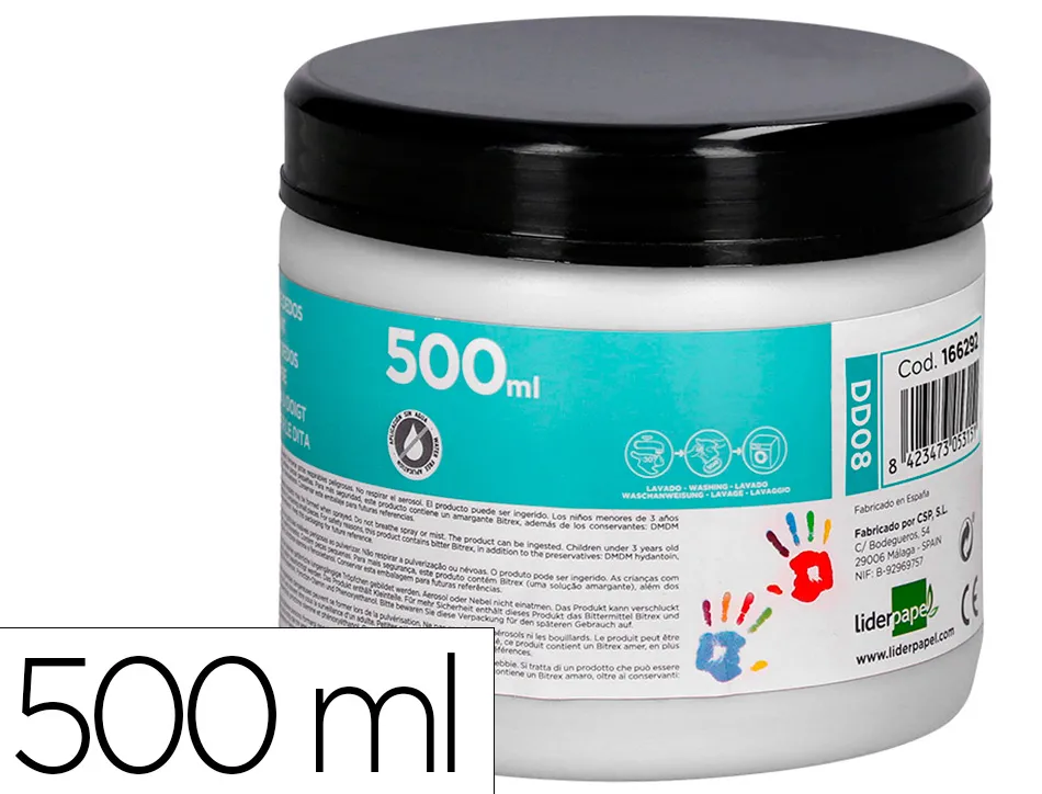 Peinture au doigt liderpapel flacon 500 ml coloris blanc