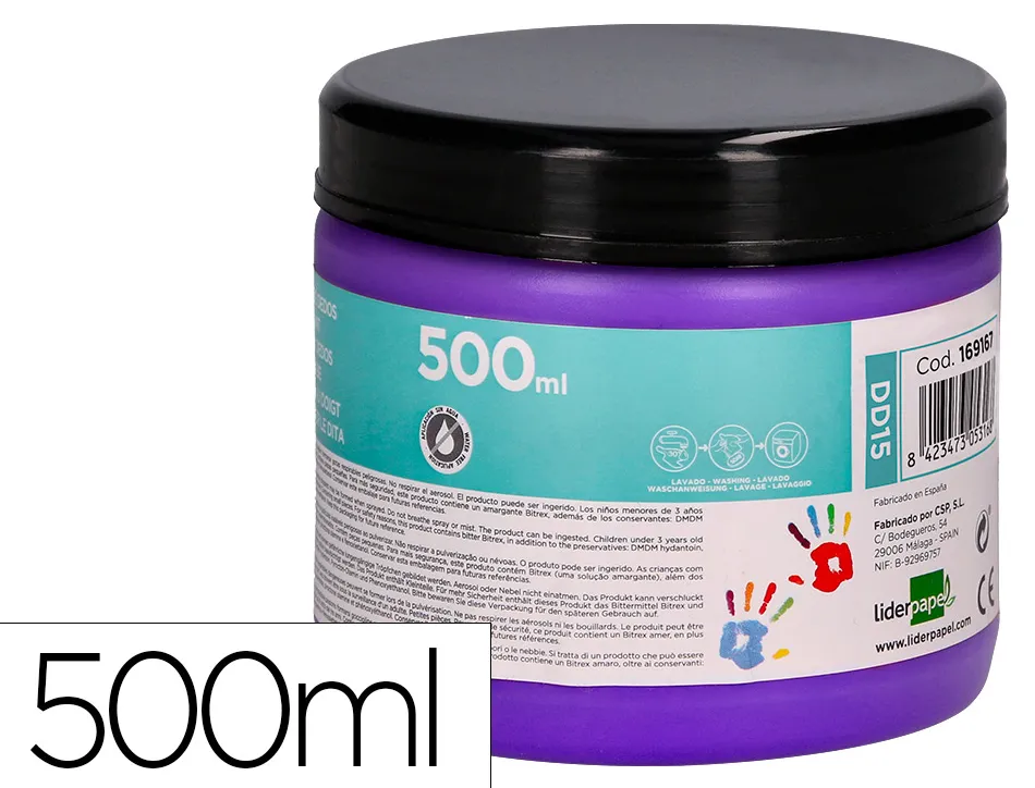 Peinture au doigt liderpapel flacon 500 ml coloris violet