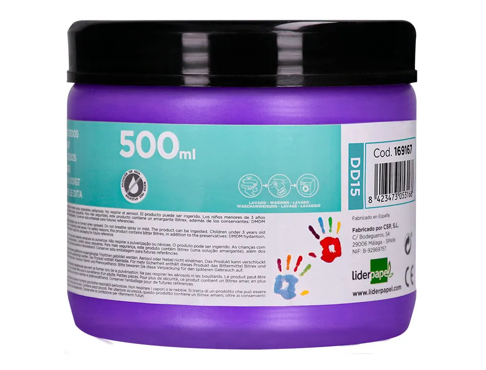 Peinture au doigt liderpapel flacon 500 ml coloris violet