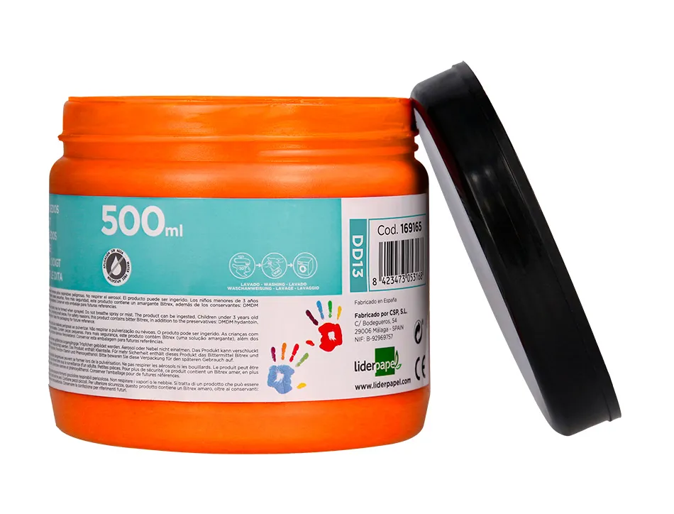 Peinture au doigt liderpapel flacon 500 ml coloris orange