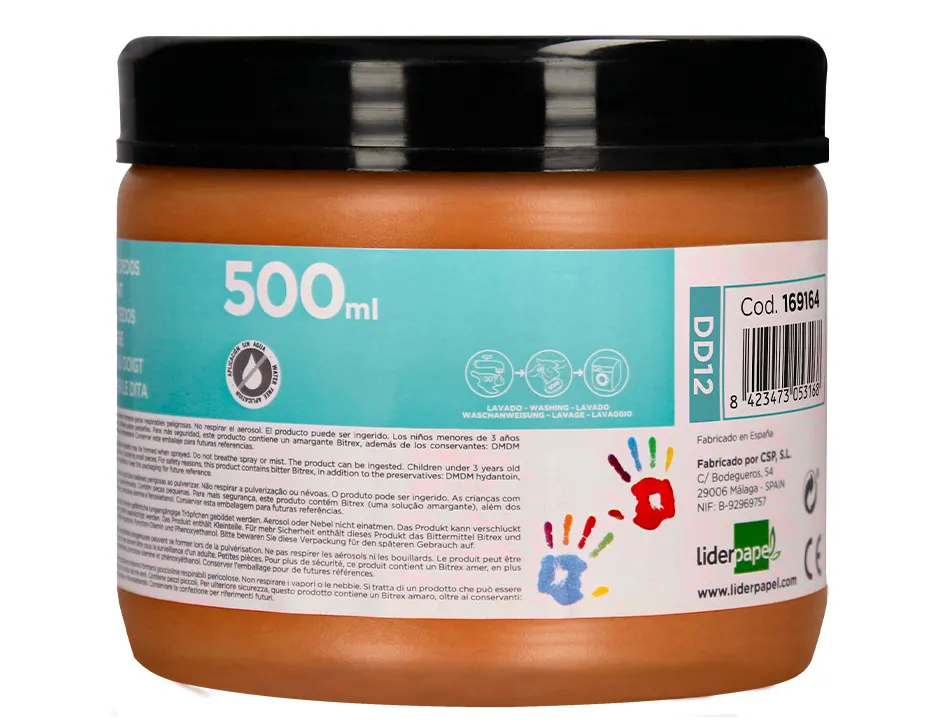 Peinture au doigt liderpapel flacon 500 ml coloris marron