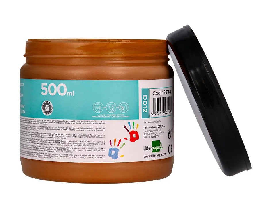Peinture au doigt liderpapel flacon 500 ml coloris marron