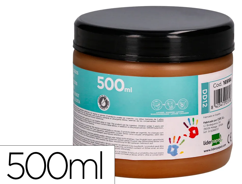 Peinture au doigt liderpapel flacon 500 ml coloris marron