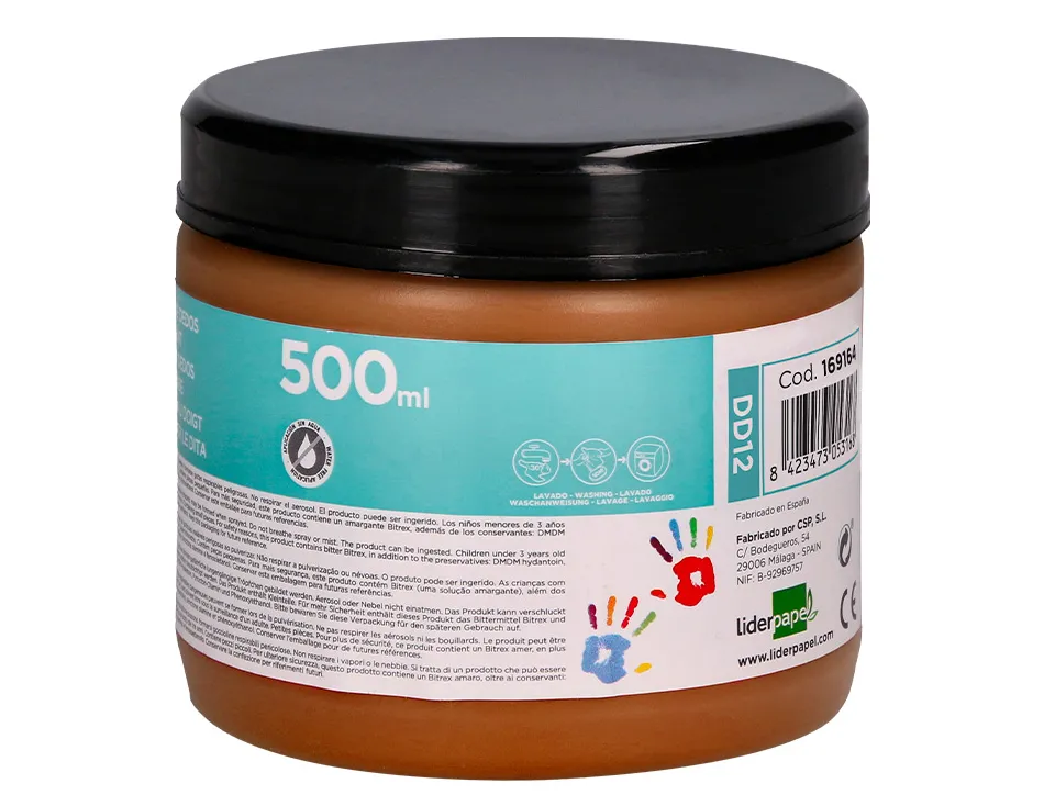 Peinture au doigt liderpapel flacon 500 ml coloris marron