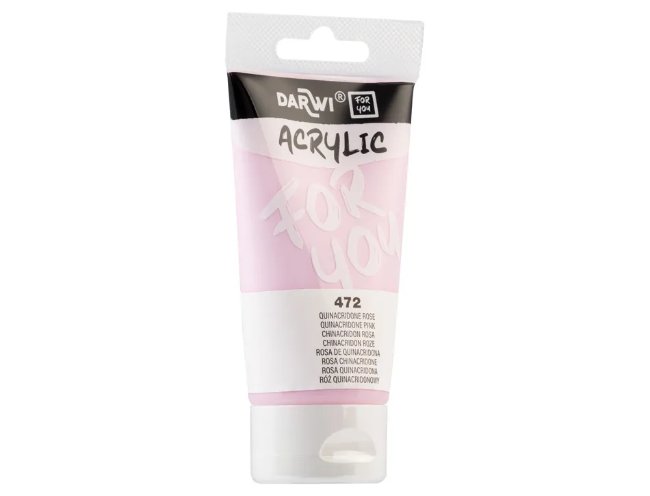 Peinture darwi for you acrylic tube 75ml coloris rose quinacridone