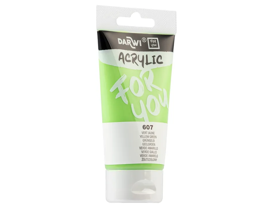 Peinture darwi for you acrylic tube 75ml coloris vert jaune