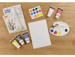 Peinture darwi for you acrylic starter set coloris assortis primaires tube 75ml set 5 unites