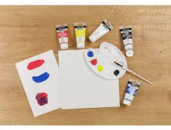 Peinture darwi for you acrylic starter set coloris assortis primaires tube 75ml set 5 unites