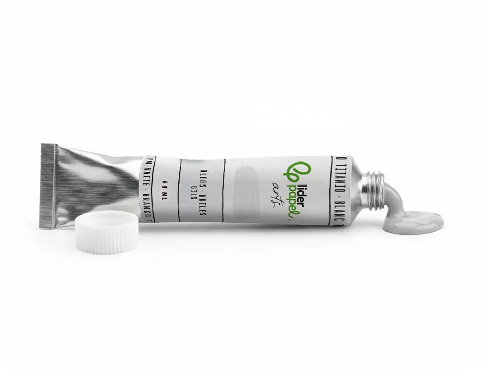 Peinture gouache tempera liderpapel tube en aluminium de 60 ml coloris blanc titane