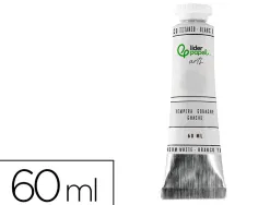 Peinture gouache tempera liderpapel tube en aluminium de 60 ml coloris blanc titane