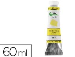 Peinture gouache tempera liderpapel tube en aluminium de 60 ml coloris jaune citron
