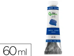 Peinture gouache tempera liderpapel tube en aluminium de 60 ml coloris bleu marine