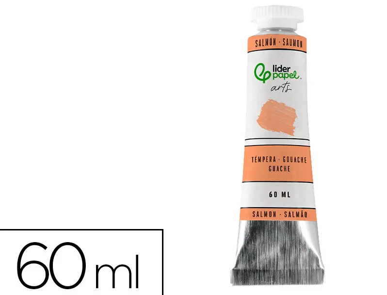 Peinture gouache tempera liderpapel tube en aluminium de 60 ml coloris saumon