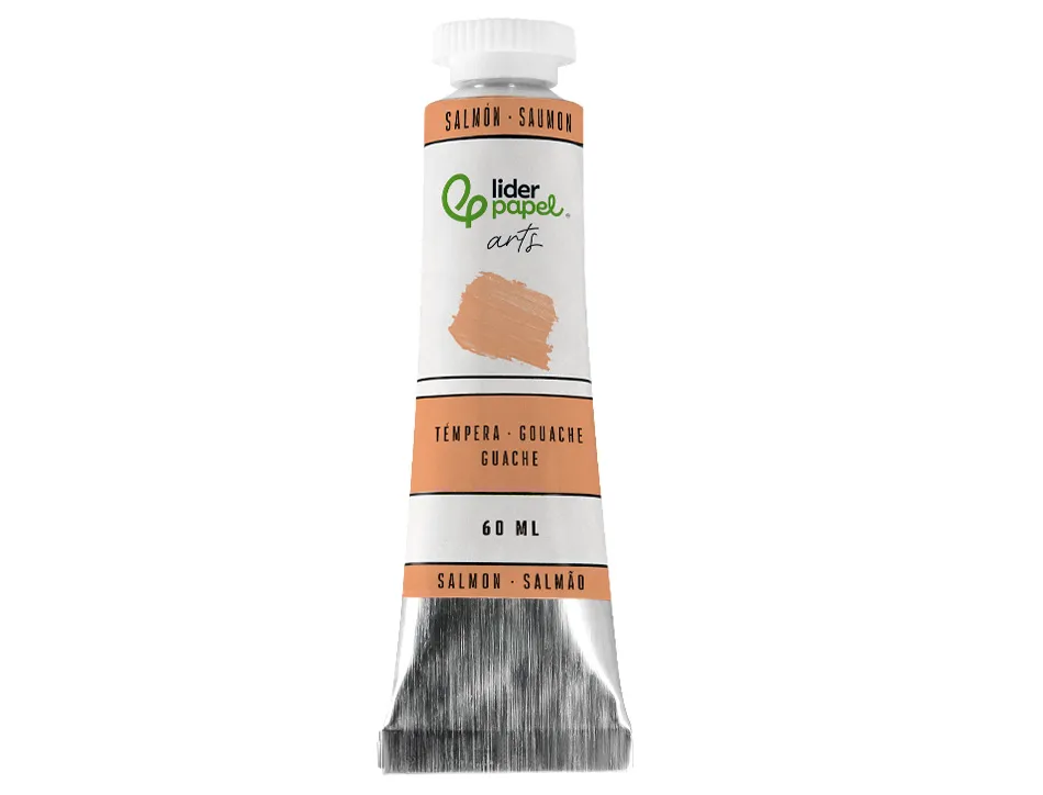 Peinture gouache tempera liderpapel tube en aluminium de 60 ml coloris saumon