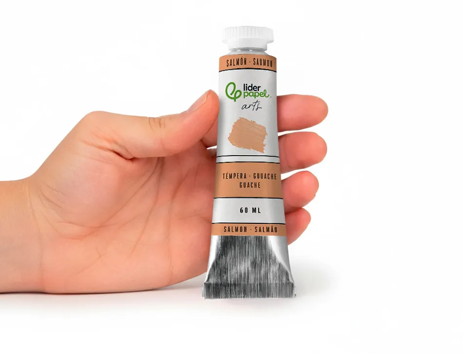 Peinture gouache tempera liderpapel tube en aluminium de 60 ml coloris saumon