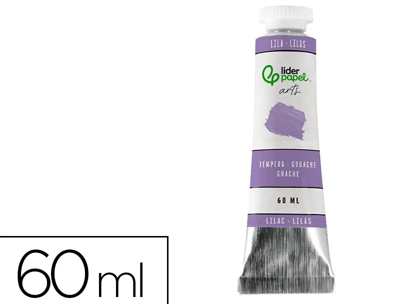 Peinture gouache tempera liderpapel tube en aluminium de 60 ml coloris lilas