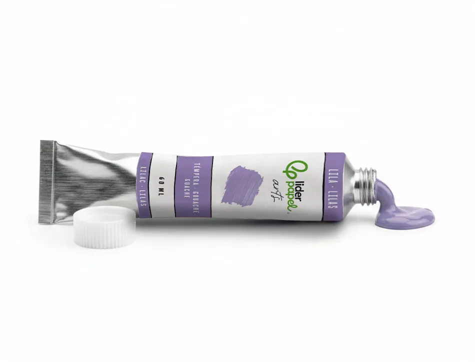 Peinture gouache tempera liderpapel tube en aluminium de 60 ml coloris lilas