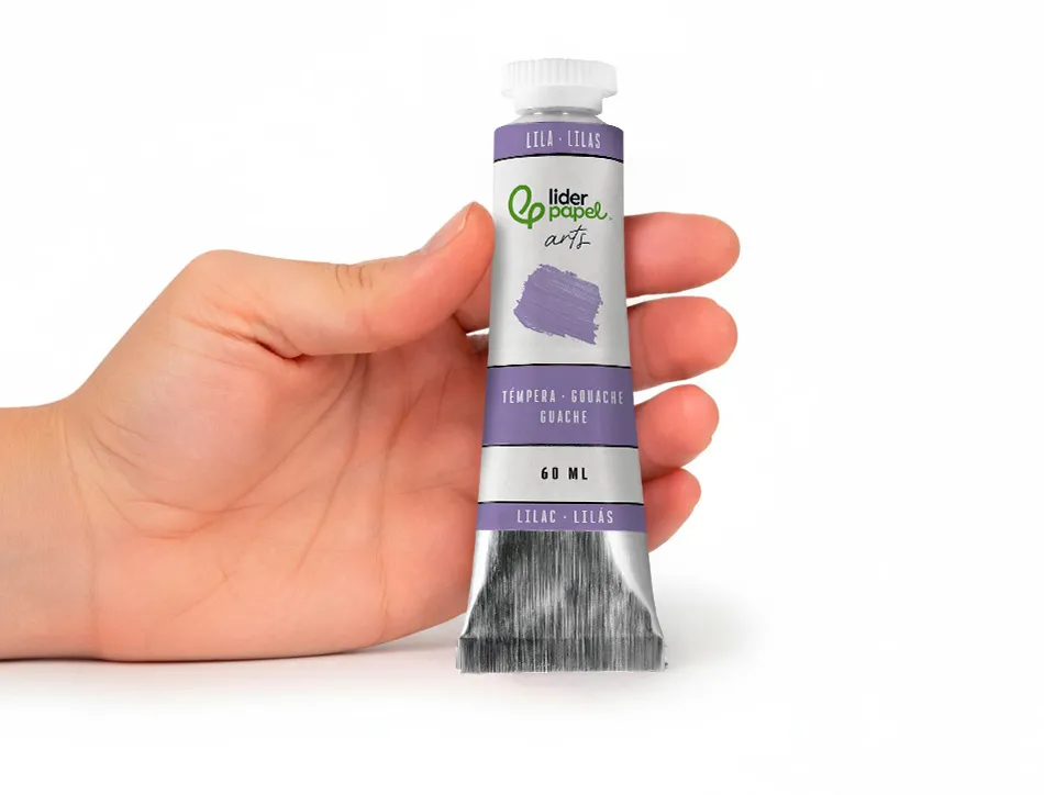 Peinture gouache tempera liderpapel tube en aluminium de 60 ml coloris lilas
