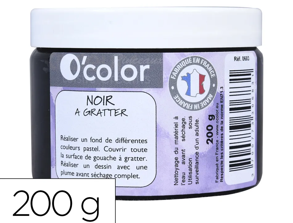 Peinture o'color noir a gratter prete a l'emploi pot 200gr