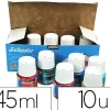 Peinture textile pébéo sétacolor tissus clairs couleurs assorties pailletées boîte 10 pots 45ml