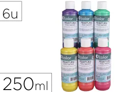 Peinture tissu o'color 250ml coloris nacres assortis coffret polypro 6 unites