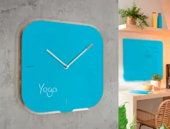 Pendule leitz cosy horloge mural analogique coloris bleu