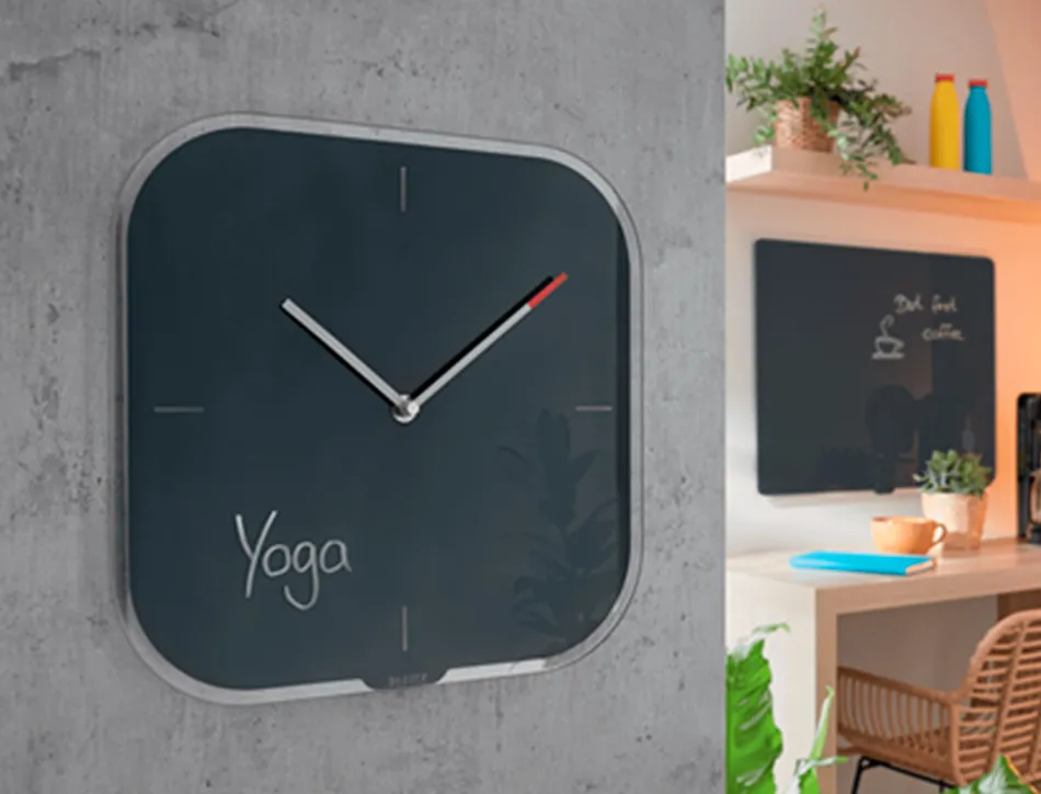 Pendule leitz cosy horloge mural analogique coloris gris