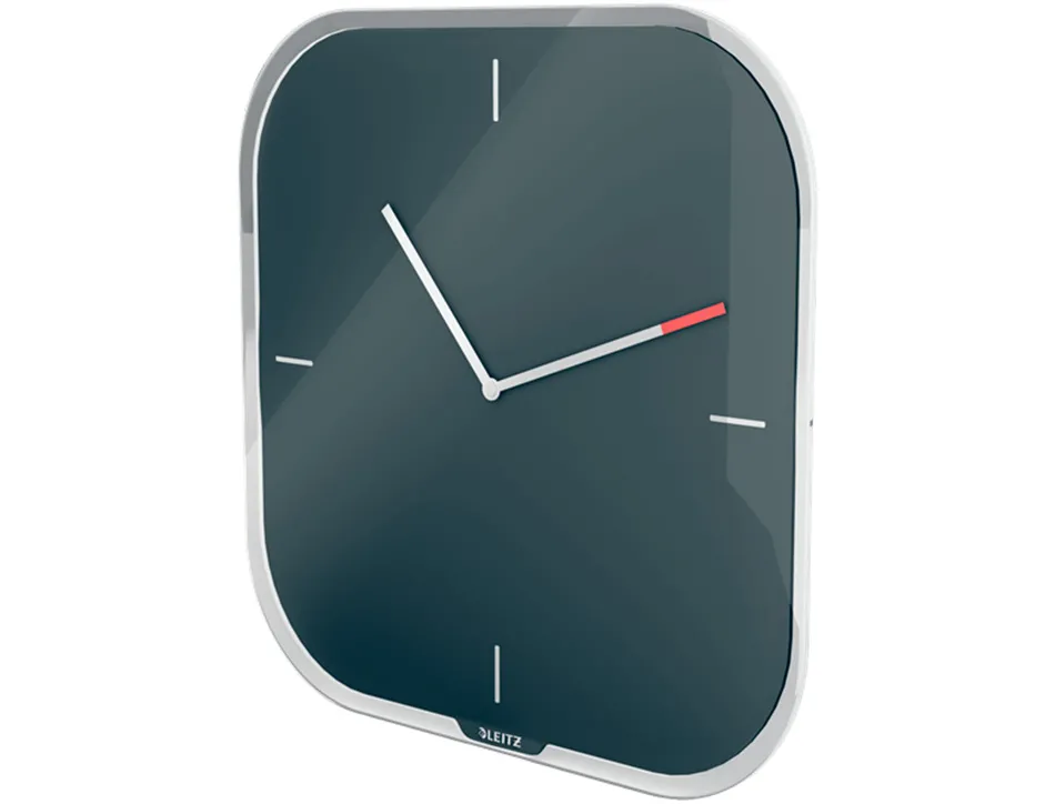 Pendule leitz cosy horloge mural analogique coloris gris