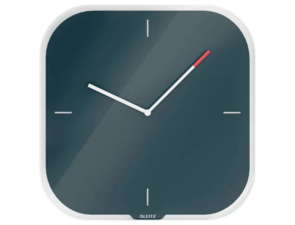 Pendule leitz cosy horloge mural analogique coloris gris