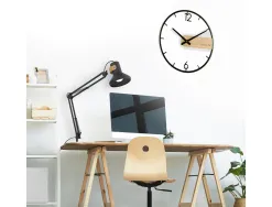 Pendule unilux circle diam. 42cm coloris noir/bambou
