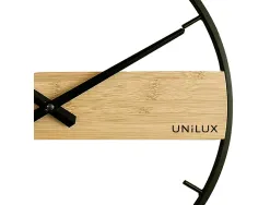 Pendule unilux circle diam. 42cm coloris noir/bambou