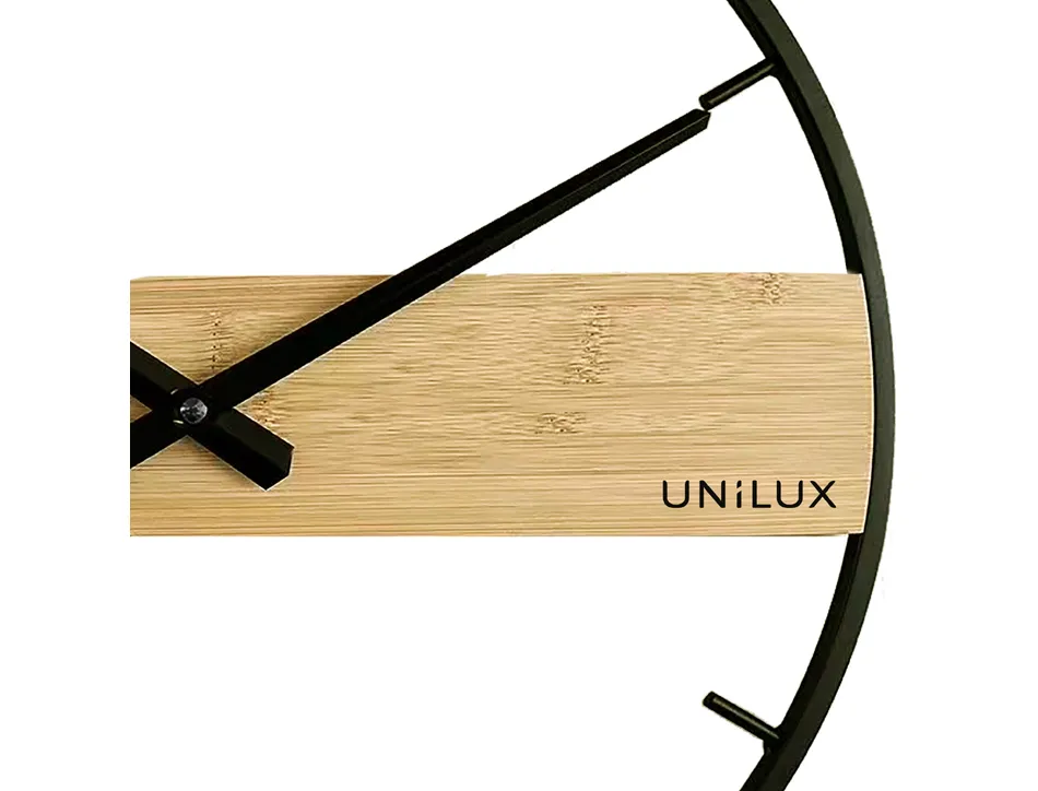 Pendule unilux circle diam. 42cm coloris noir/bambou