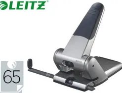 Perforateur leitz gros travaux capacité perforation 65f 2 trous coloris métal/noir 130x100x220mm