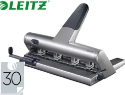 Perforateur leitz hd akto 5114 capacité perforation 30f 4 trous coloris métal 240x120x340mm