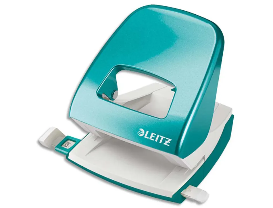 Perforateur leitz métal capacité perforation 30f 2 trous coloris menthe 107x100x137mm