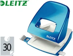 Perforateur leitz métal capacité perforation 30f 2 trous coloris bleu 107x100x137mm