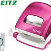 Perforateur leitz métal capacité perforation 30f 2 trous coloris rose 107x100x137mm