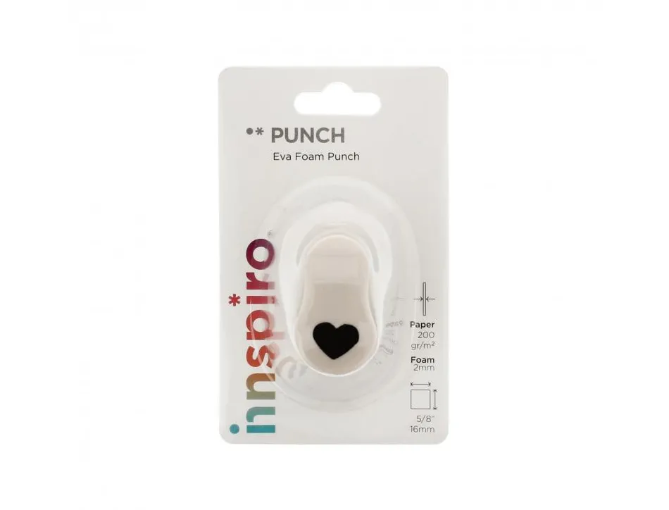 Perforateur mini innspiro coeur perfore feutrine mousse caoutchouc 2mm max papier 120/200g bristol decoupe 15 a