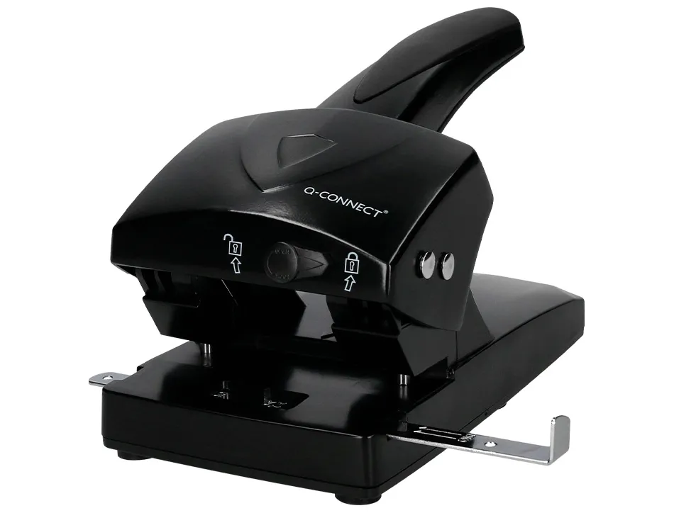 Perforateur q-connect capacité perforation 65f 2 trous usage intensif coloris noir 220x110mm