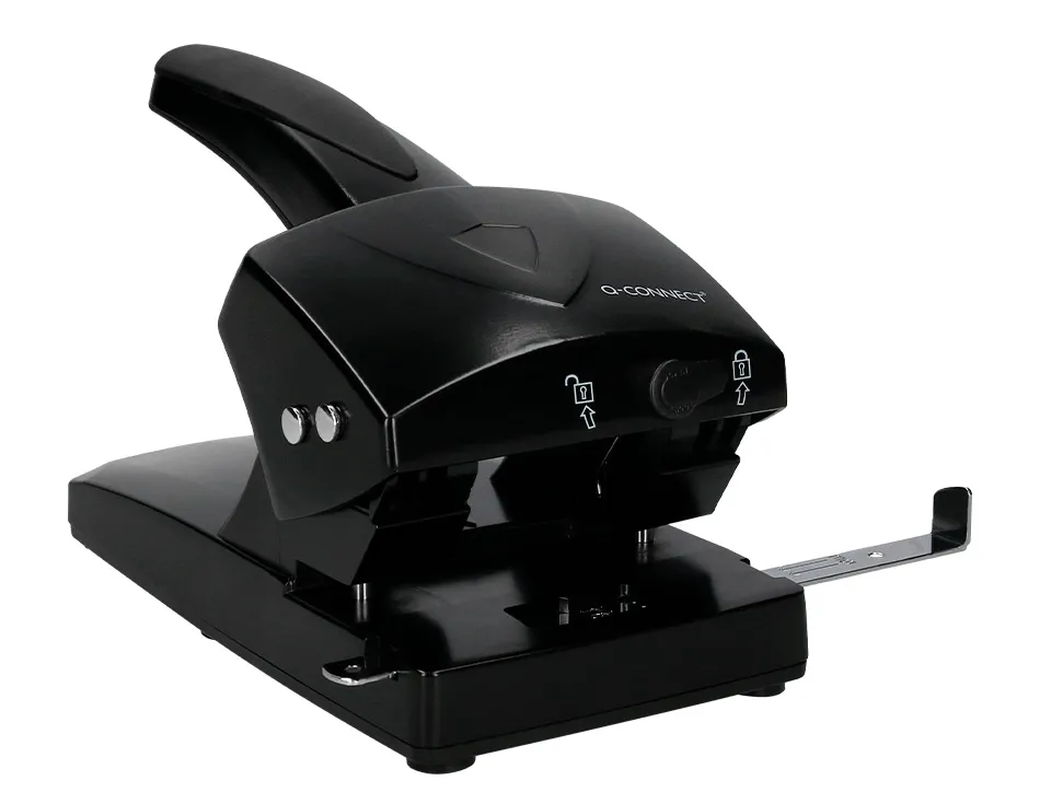 Perforateur q-connect capacité perforation 65f 2 trous usage intensif coloris noir 220x110mm