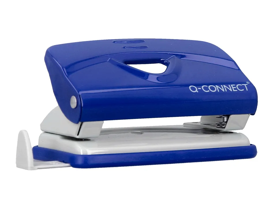 Perforateur q-connect kf14215 2 trous ouverture 1mm capacite 10 feuilles coloris bleu