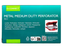 Perforateur q-connect kf14219 2 trous ouverture 2mm capacite 20 feuilles coloris rouge