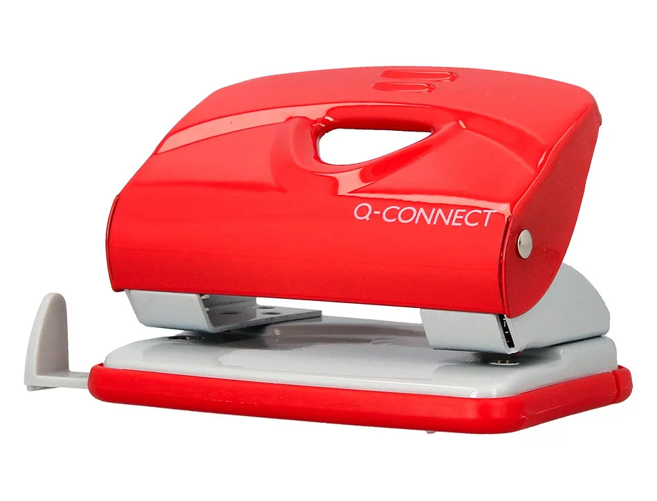 Perforateur q-connect kf14219 2 trous ouverture 2mm capacite 20 feuilles coloris rouge