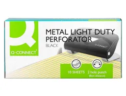 Perforateur q-connect kf14214 2 trous ouverture 1mm capacite 10 feuilles coloris noir
