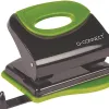 Perforateur q-connect métallique capacité perforation 30f 2 trous coloris attractifs noir/vert 117x105mm