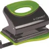 Perforateur q-connect métallique capacité perforation 20f 2 trous coloris attractifs noir/vert 117x105mm