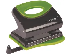 Perforateur q-connect métallique capacité perforation 20f 2 trous coloris attractifs noir/vert 117x105mm